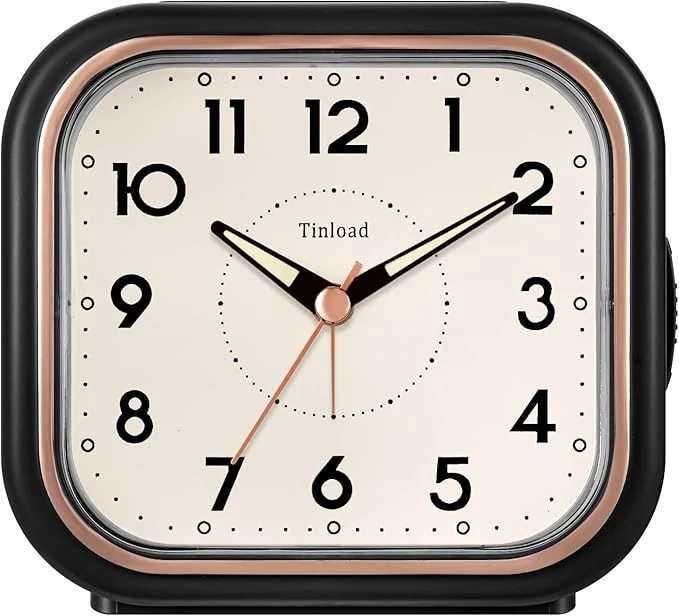 Luxury Tinload 4.3 Vintage Retro Analog Alarm Clock Super Silent Non Ticking Clock High-Quality