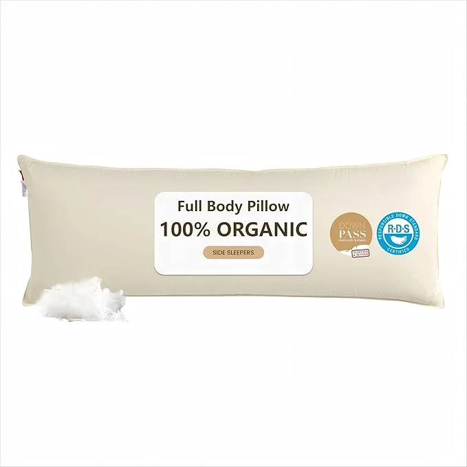 Prestigious Goose Down Body Pillows for Adults Large Body Pillow for Side Sleeper Efficient