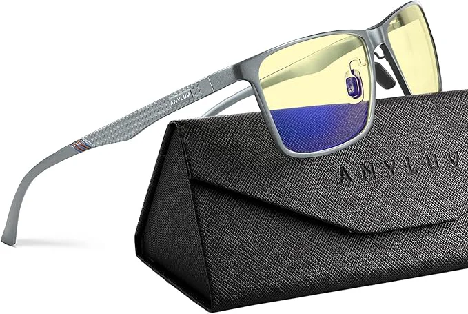 Healthy ANYLUV Blue Light Glasses Men Relieve Eyestrain and Eye Protection Al-Mg First-Class