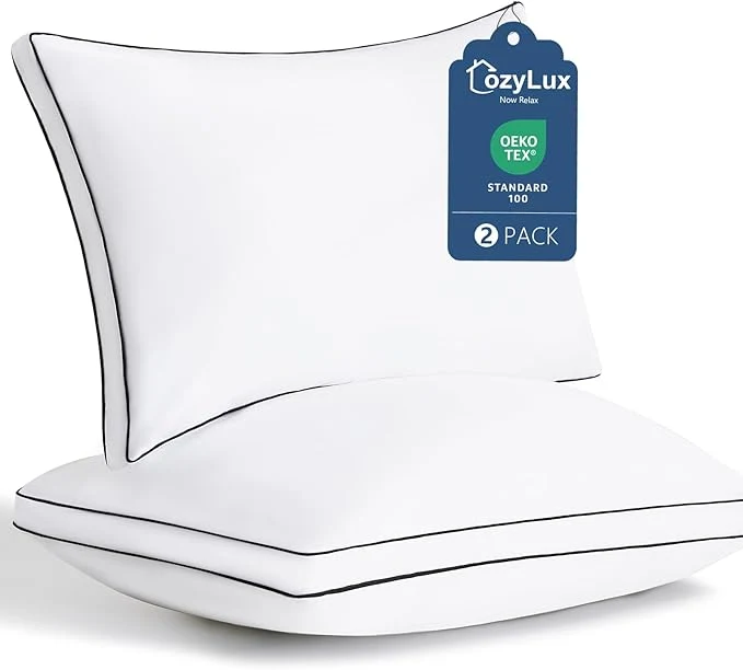 Selected CozyLux Pillows Standard Size Set of 2 Soft Supportive 3D Down Bed Smart