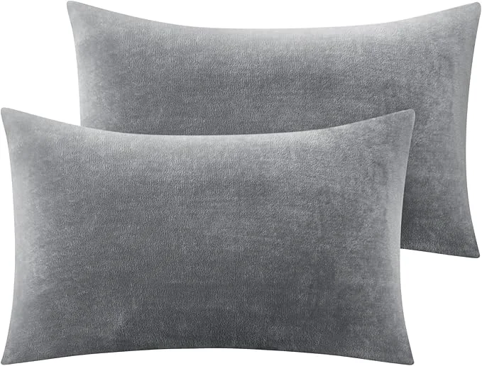 Premium BEDELITE Flannel King Size Pillow Cases Set of 2 Super Soft Fleece Pillowcases Flexible