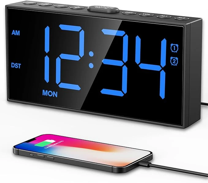 Premium PPLEE Digital Alarm Clocks for Bedrooms Heavy Sleepers 2 Alarms Upgrade 7-5-2 Excellent