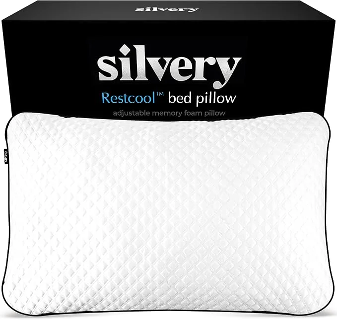 Stylish Silvery Silver Infused Restcool Bed Pillow Effective