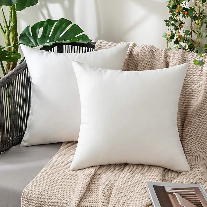 Detailed MIULEE Pack of 2 Decorative Outdoor Solid Waterproof Throw Pillow Covers Euro Verified