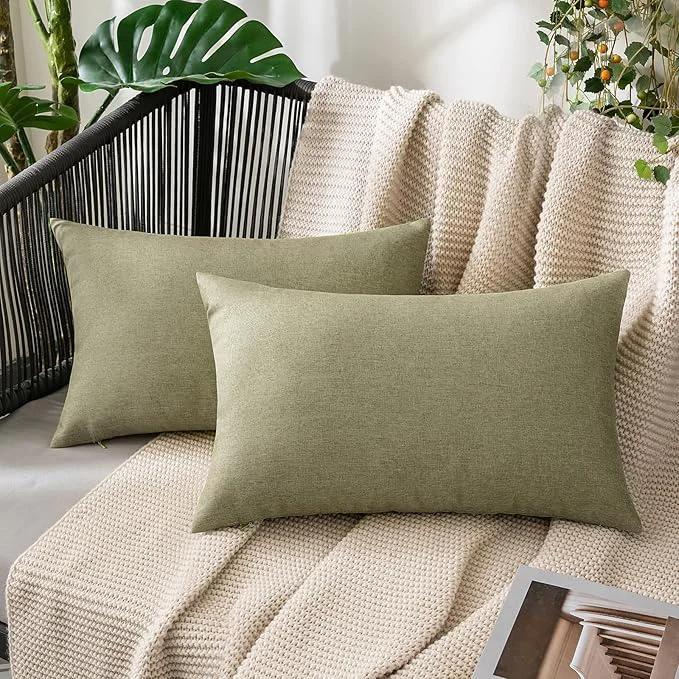 Detailed MIULEE Pack of 2 Decorative Outdoor Solid Waterproof Throw Pillow Covers Spring Excellent