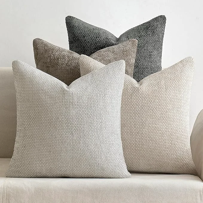 Fine Crafted MIULEE Pack of 4 Couch Throw Pillow Covers 26×26 Inch Neutral Soft Decorative Enhanced
