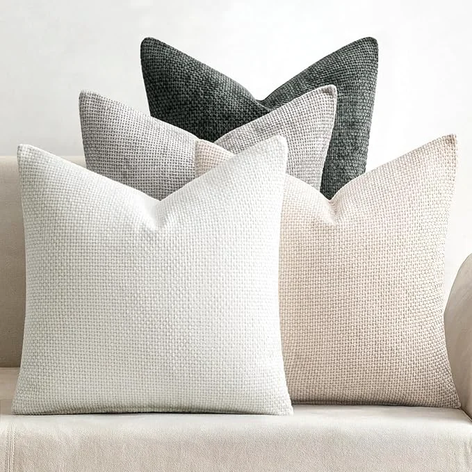 Prestigious MIULEE Pack of 4 Couch Throw Pillow Covers 20×20 Inch Gray Soft Decorative Unique