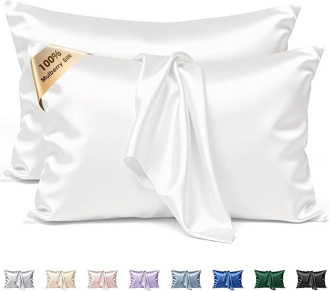 Top-Quality Silk Pillow Cases 2 Pack Standard Size Mulberry Silk Pillowcase Set of 2 Casual