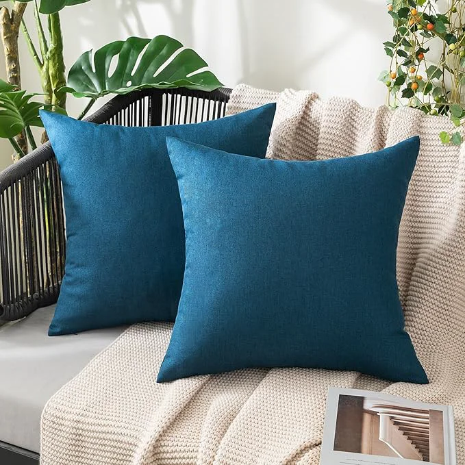 Exceptional MIULEE Pack of 2 Decorative Outdoor Solid Waterproof Throw Pillow Covers Faux Powerful