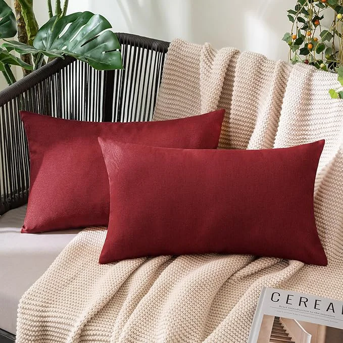Top-Quality MIULEE Pack of 2 Decorative Outdoor Solid Waterproof Throw Pillow Covers Faux Responsible