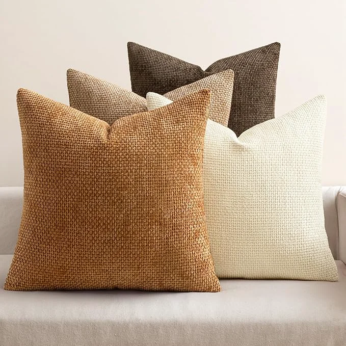 Unique MIULEE Pack of 4 Brown Couch Throw Pillow Covers 18×18 Inch Soft Decorative Next-Generation