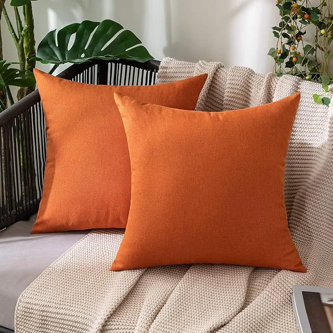 Elite MIULEE Pack of 2 Decorative Outdoor Solid Waterproof Throw Pillow Covers Faux Unique