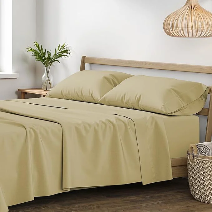 Unique XOOX Linen Egyptian Cotton Queen Sheet Set High-End