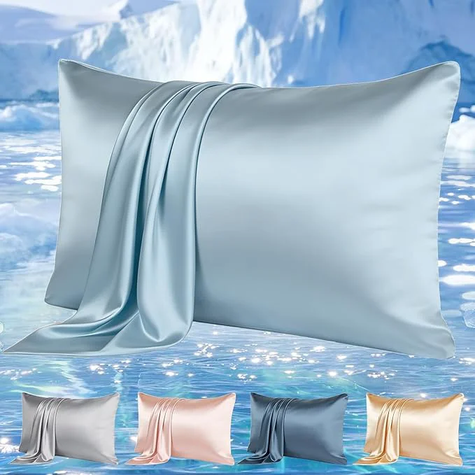 Fashionable Cooling Pillowcases Set of 2 for Hot Sleeper Night Sweats Beauty Sleep Reduces Fine