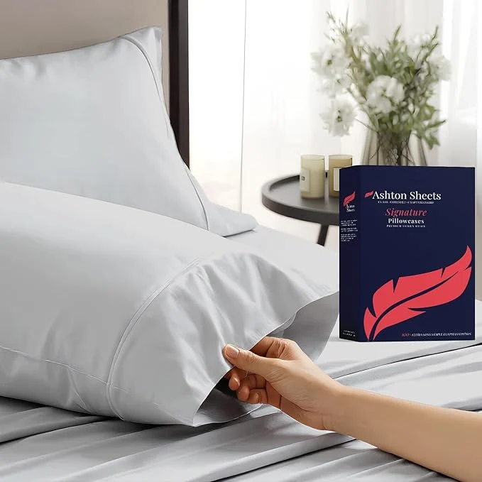 Exclusive Egyptian Cotton Pillow Cases King Size Set of 2 Genuine