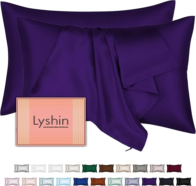 Premium Silk Pillow Cases 2 Pack Standard Size Relaxed