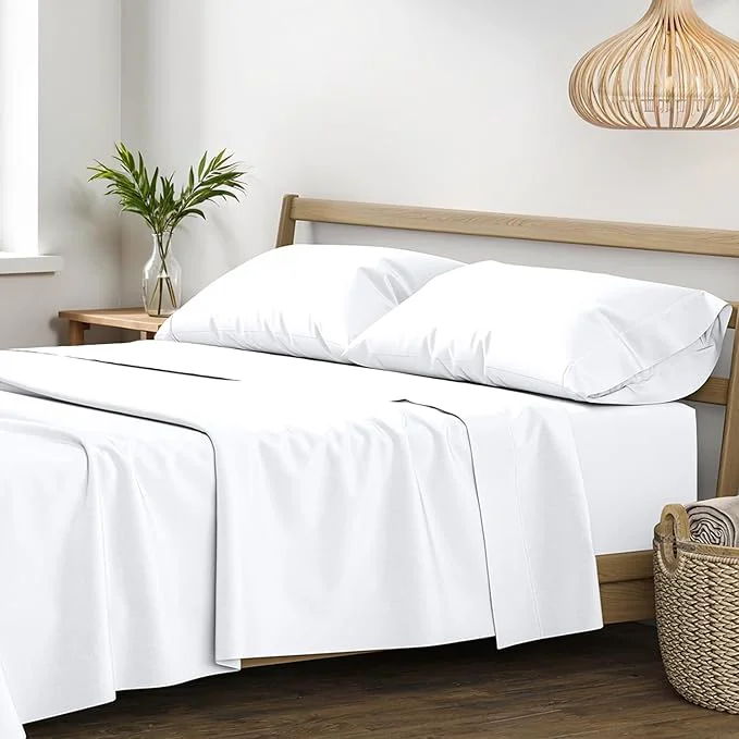 World-Class XOOX Linen Egyptian Cotton Queen Sheet Set Fine