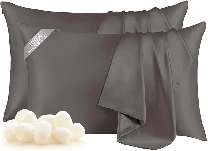 Easy-to-Use THXSILK Set of 2 Mulberry Silk Pillowcases Pure Mulberry Silk 19 Momme Reusable