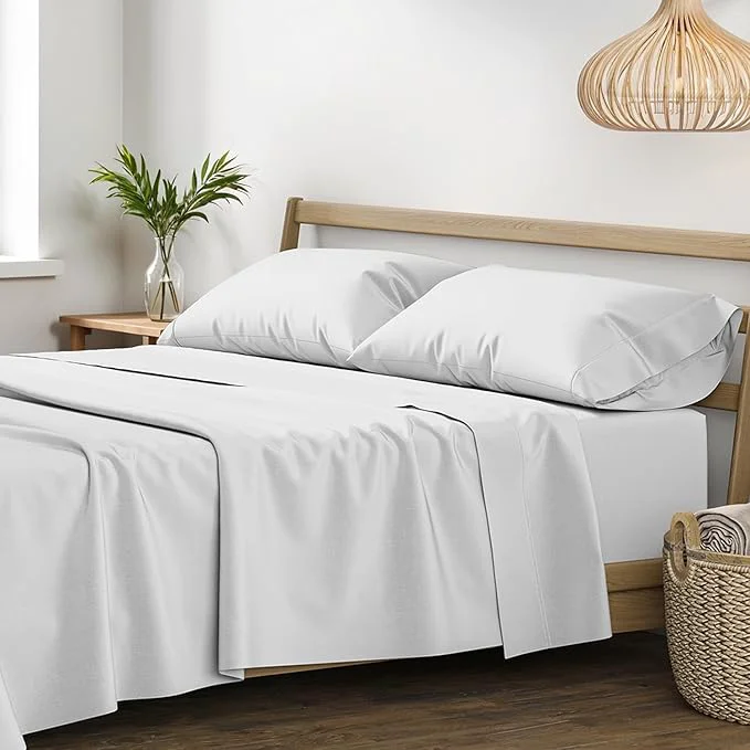 Comfortable XOOX Linen Egyptian Cotton Sheets California King Size Premium