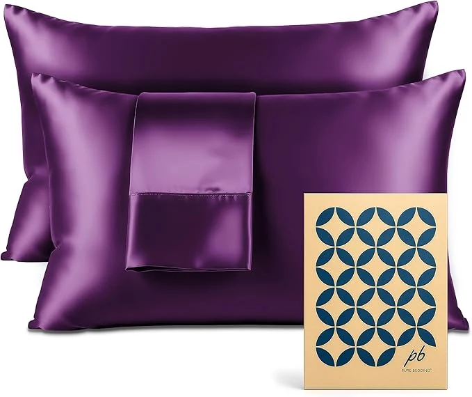 Trendy Pure Bedding Satin Pillowcase 2 Pack Elegant