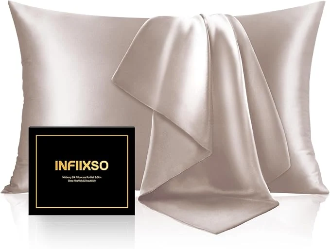 Fast INFIIXSO Mulberry Silk Pillow Case King Size Silk Pillowcase High-Quality