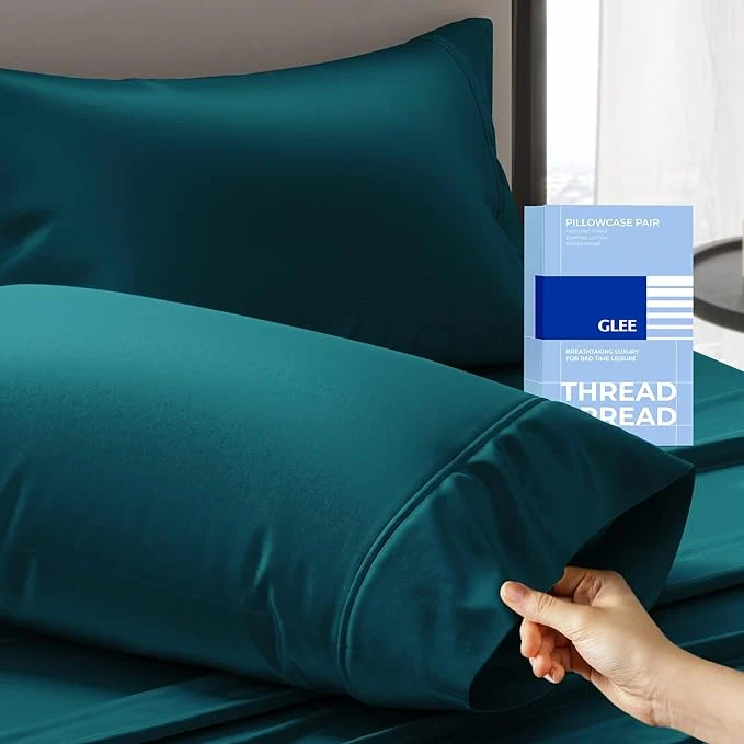 Comfortable Thread Spread Cotton Pillow Cases Queen Size Set of 2 Certified