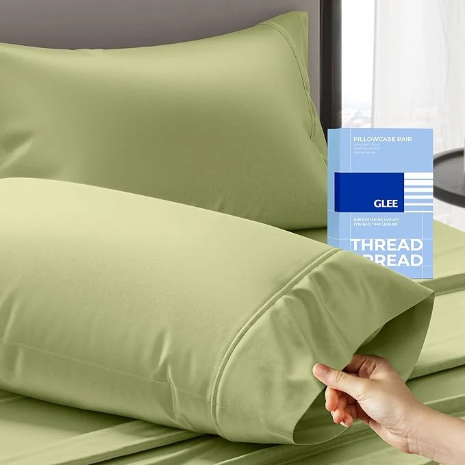 Smooth Thread Spread Cotton Pillow Cases Queen Size Set of 2 Outstanding