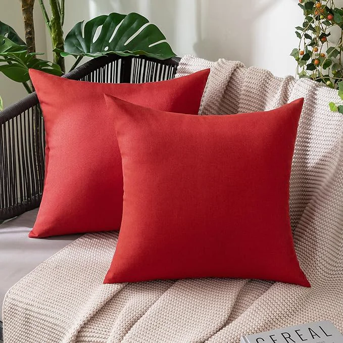 Casual MIULEE Pack of 2 Decorative Outdoor Solid Waterproof Throw Pillow Covers Euro Convenient