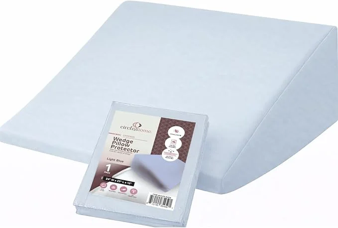 Healthy CirclesHome Wedge Pillow Cover Cotton Zippered Wedge Pillow Case Protector Natural