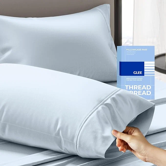 Pure Thread Spread Cotton Pillow Cases Queen Size Set of 2 Fashionable