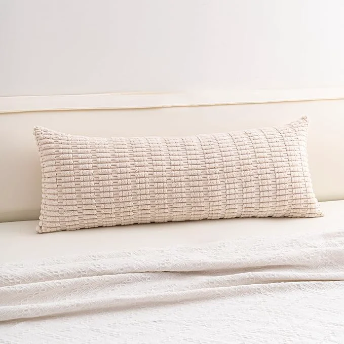 Durable Aegero Corduroy Decorative Throw Pillow Covers 14×36 Inch Soft Striped Pillow Responsible