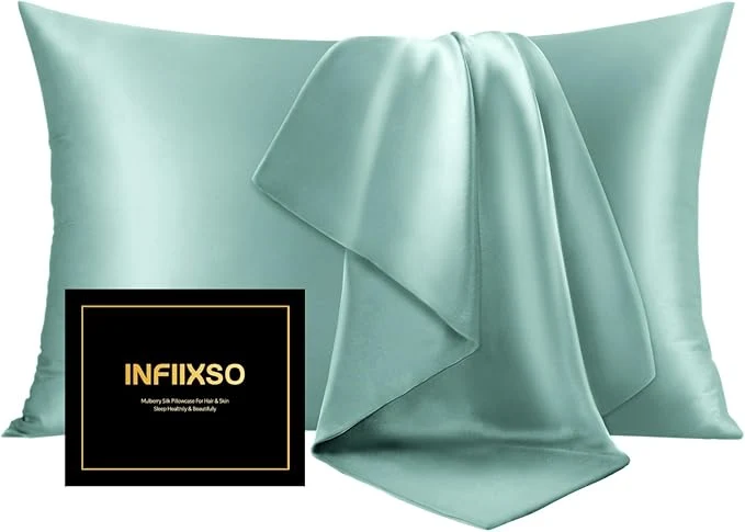 Breathable INFIIXSO Mulberry Silk Pillow Case King Size Silk Pillowcase Premium