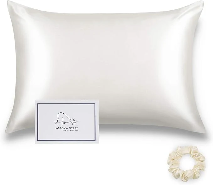 Original Design ALASKA BEAR Silk Pillowcase Envelope Closure 22 Momme 100 Percent Long Overlap Official