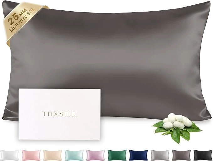 Efficient THXSILK Silk Pillowcase for Hair and Skin Luxury 25 Momme Mulberry Silk Advanced