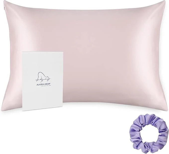Premium Material ALASKA BEAR Silk Pillowcase Envelope Closure 22 Momme 100 Percent Mulberry Recyclable