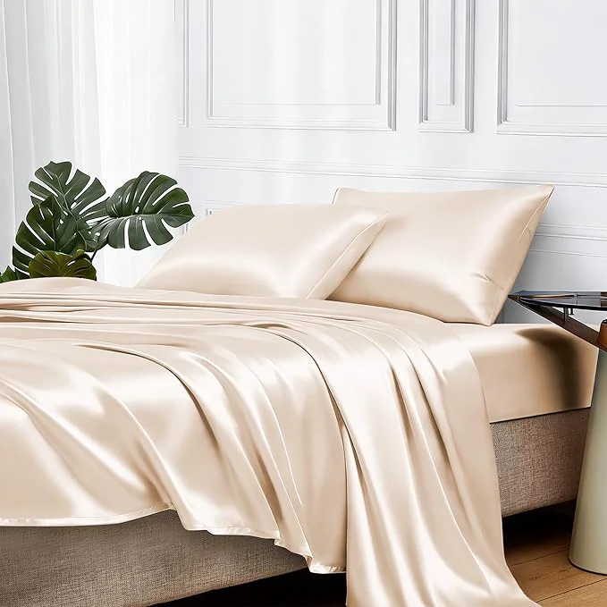 Carefully Designed MR HM Satin Bed Sheets Full Size Sheets Set Fashionable