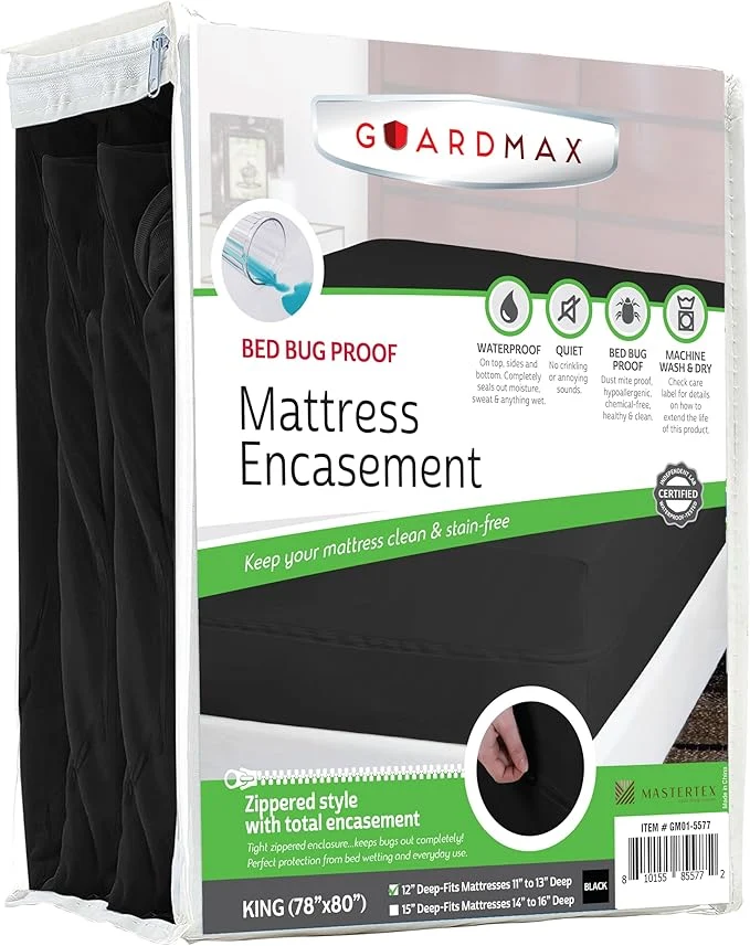 Authentic Guardmax Jersey Knitted King Zippered Mattress Encasement High-End