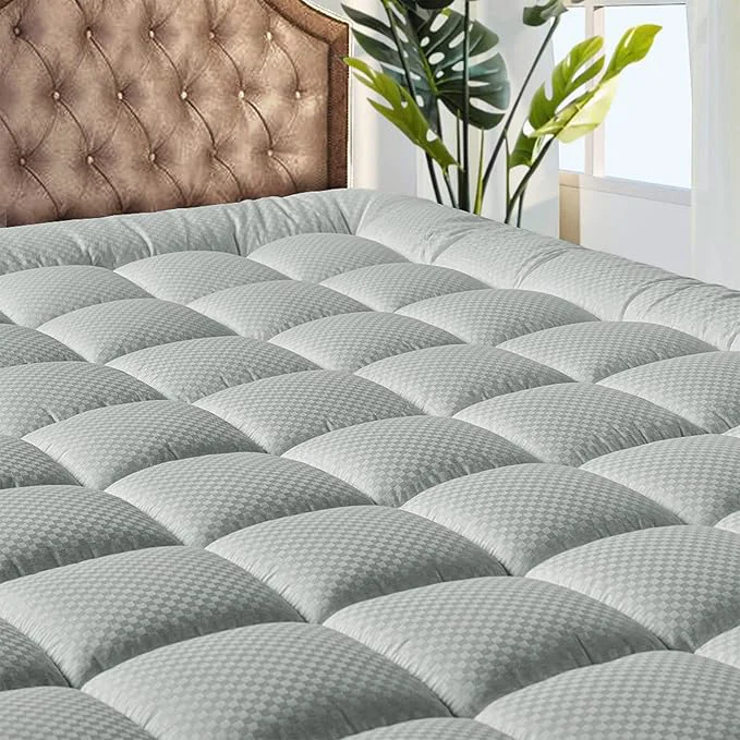 Expertly Made MATBEBY Bedding Quilted Fitted California King Mattress Pad Cooling Breathable Premium