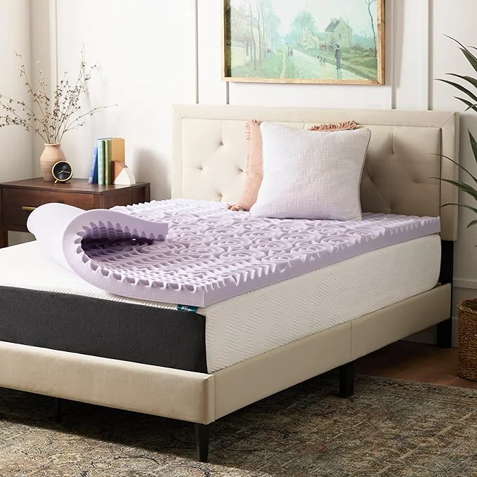 Consistent LUCID Lavender Infused 3 Inch Memory Foam Mattress Topper Green