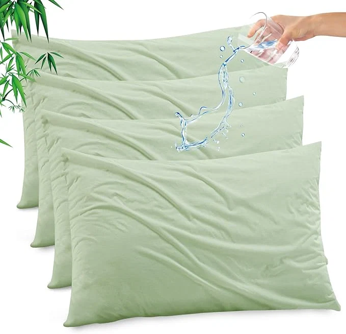 Responsible Gogreen Bamboo Rayon Waterproof Pillow Protector Breathable Pillow Cover Premium Material