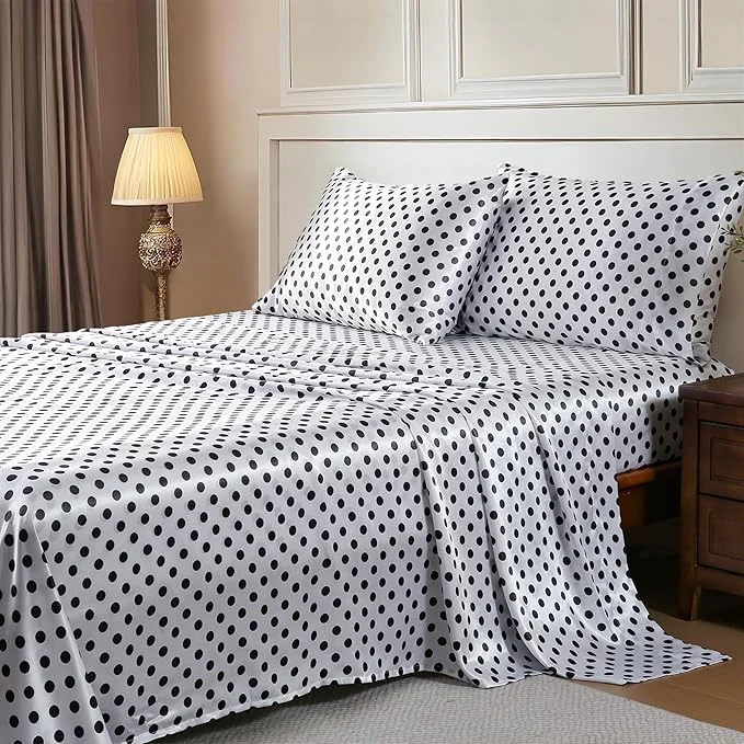 Effective MR HM Satin Bed Sheets with Elastic Corner Straps King Size Sheets Set High-End