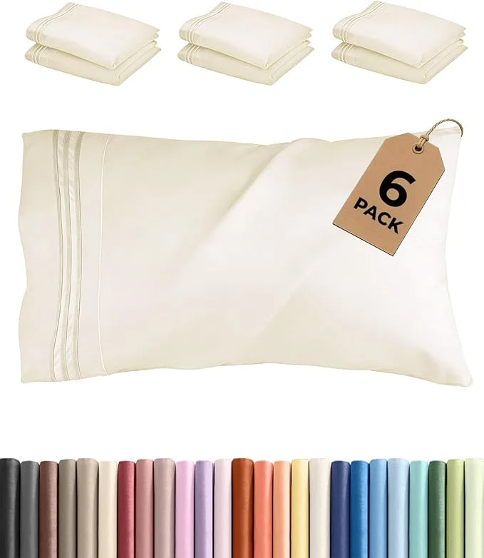 Sophisticated King Pillow Cases Set of 6 Detailed