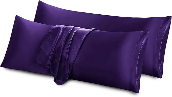 Detailed Aormenzy Satin Body Pillow Cover Set of 2 20×54 Inches Purple Body Pillow Case Premium Material