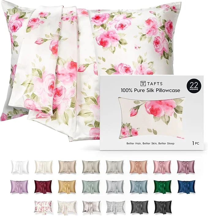 World-Class TAFTS 22mm Pure Mulberry 6A Silk Pillowcase Excellent