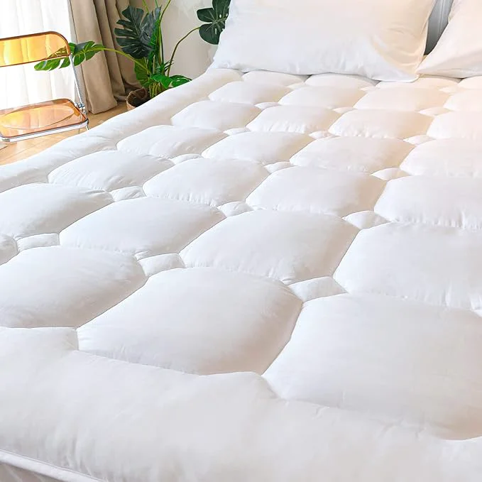 Exclusive UNILIBRA King Size Mattress Pad Cooling Rayon from Bamboo Quilted Fitted High-Performance