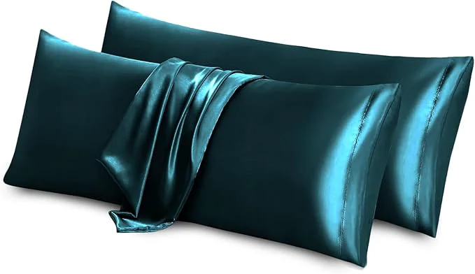 Prestigious Aormenzy Satin Body Pillow Cover Set of 2 20×54 Inches Dark Teal Case Original