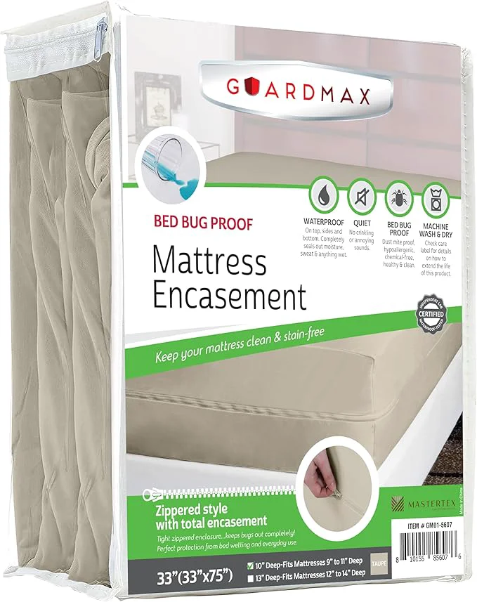 Effective Guardmax Jersey Knitted Cot Size Zippered Mattress Encasement Smooth