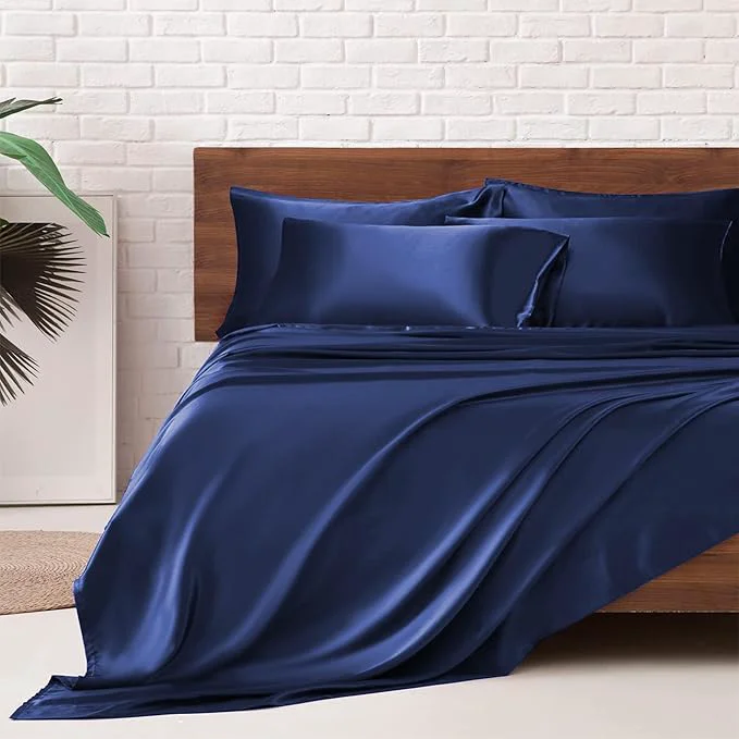 Secure MR HM Satin Bed Sheets King Size Sheets Set Premium Material