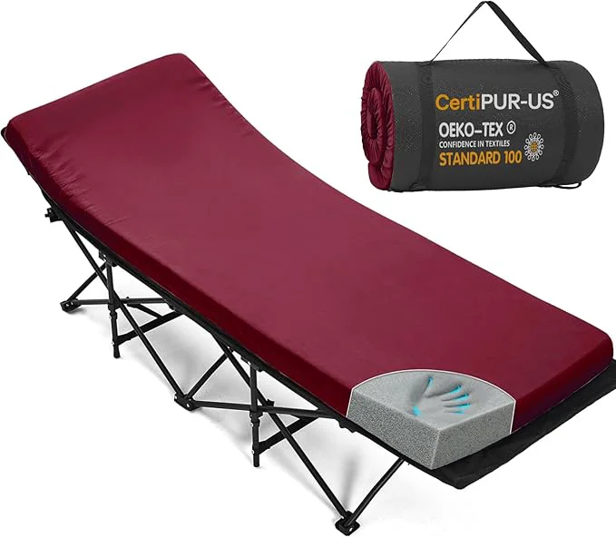 Minimalist CYMULA Camping Cot Mattress 2in Memory Foam Sleeping Pad Soft Warm Non-Slip Superior