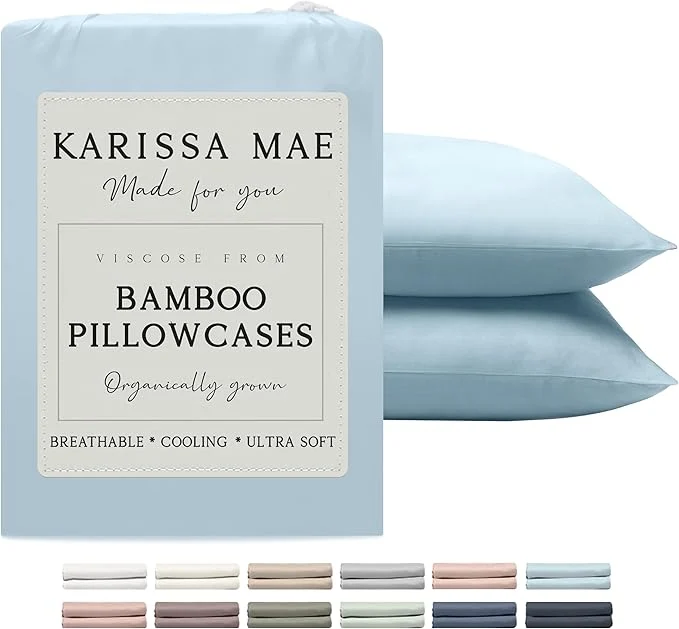 Professional Karissa Mae Cooling Bamboo Viscose King Size Pillowcase Set FSC Detailed